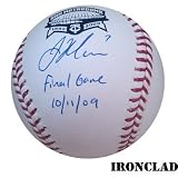 Joe Mauer Autographed Metrodome Final Season Baseball w/ Final Game 10/11/09 Insc.