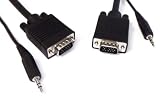 5m SVGA VGA HDTV RGB 15 Pin D-Sub PC, LAPTOP to TV, Monitor, projector Video and stereo Audio leads 3.5mm jack to jack cable set. AV Interconnect 5 metre