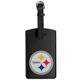 Pittsburgh Steelers Black Leather Printed Logo Bag Tag