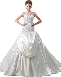 Strapless Floor Length  Satin  Applique Mermaid Sweetheart  Ball Gown  Dress With Ruffles
