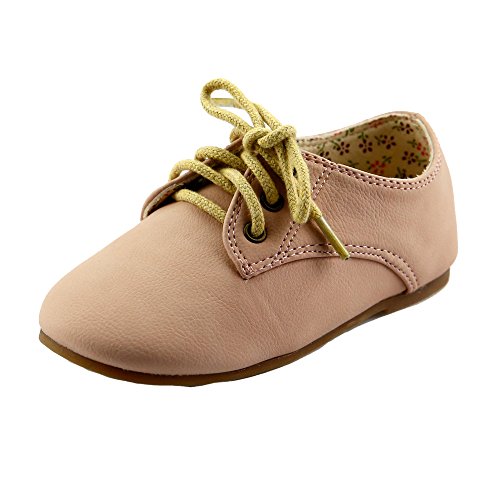 Girl's Glassic Nude Matte Oxford Shoe