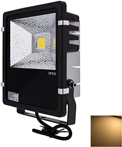 iWG® 50W Outdoor Waterproof LED Flood Lights,IP65 3500lm Warm White 3000k,400W Halogen Bulb Equivalent,Toughened Glass,Thickening Aluminum Heatsink,Anticorrosive Rustproof Security Lights, Floodlight