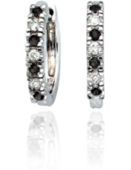 14K WG 1/4ct GH & Black Diamond Earrings A0014406
