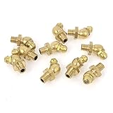 uxcell　グリースニップル　ゴールドトーン　45度　M6 x 0.5　ザークフィッティングノズル　１０個入り