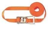 Produkt-Bild: Braun Spanngurt 4000 daN, einteilig, Farbe orange, 6 m L&auml;nge, 50 mm Bandbreite, mit Ratsche