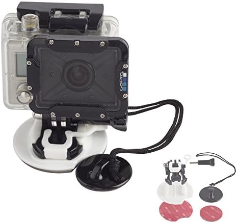 Gorilla Gear Action Camera Watersports Attachment Kit - 1 Flat Action Camera Mount, 2 Surfboard Mount Plates, 1 Tether Strap, 1 Rubber Locking Plug, 1 Screw, 1 Float Block and 3x 3m Sticky Pads. - For Gopro and Other Compatible Action Cameras - 1 Year Warranty