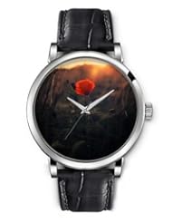 SPRAWL Aanalog Fashion Series Silver Ladies Watches of Genuine Black Leather Strap,Unique Wrist Watch for Women Girls Designed with flowers solitary
