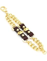 Fallon Leather Stud Double Bracelet