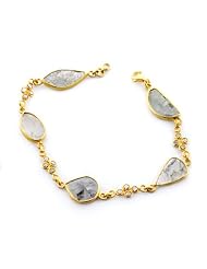 18kt Solid Yellow Gold 8.74cts Pave Diamond Chain Wedding Bracelet Fashion Jewelry