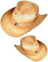 New Woven Cowboy Cowgirl Hat with Rope Band & Pendant