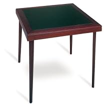 Cosco 32-Inch Square Wood Folding Table with Vinyl Inset