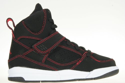 Air Jordan Flight 45 High Pre-School Black White Gym Red 384521-001(PS)