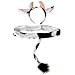 Plush Cow Headband Ears and Tail Costume Set