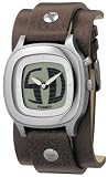 Image of Fossil JR8123 Gents Brown Leather Cuff Watch with Animated Analog Dial