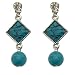 Acosta Jewellery - Turquoise Blue Bead & Clear Crystal - Fashion Earrings