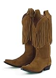 Lane Boots Fringe in Tan Leather Fashion Cowgirl Boots