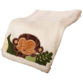 Kids Line Jungle 123 Boa Blanket, Brown