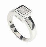 SilverBin Sterling Silver Engagement Style Gem Set Square CZ Ring