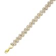 14K Two-Tone Gold Balinese Bead Bracelet - 7.75 inches