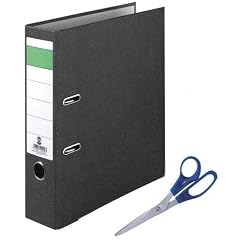 5 DIN A4 Ordner Wolkenmarmor -breit- 8cm R�cken -schwarz- Blauer Engel