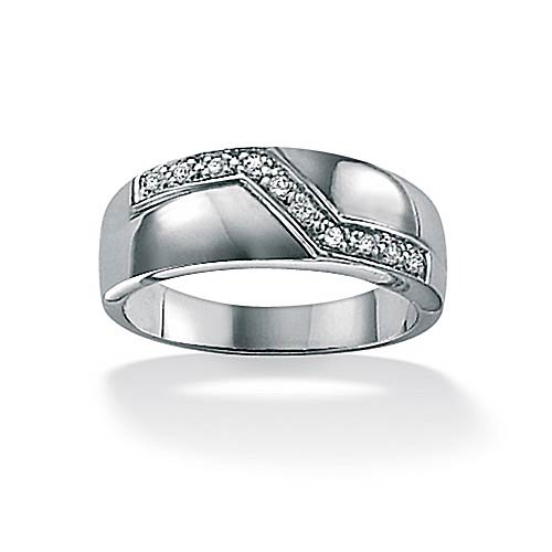 Men's Diamond Plat over sterling silver Band