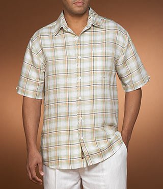 Cubavera Mini Plaid Linen Shirt Size XXL Cubavera Mini Plaid Linen Shirt Size XXL