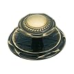 Amerock Traditional Classics Beaded Knobs with Back Plate 4-pk. - Antiqued Brass