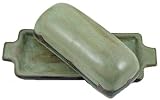 MARA STONEWARE COLLECTION - Collectible Covered Butter Serving Dish - Mexican Pottery - Antique Green
