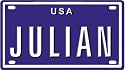JULIAN USA BIKE LICENSE PLATE. OVER 400 NAMES AVAILABLE. TYPE IN "NAME" USA PLATE IN SEARCH. YOUR NAME WILL SHOW UP.
