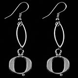 NCAA Oregon Ducks Silvertone Oval Drop Earrings