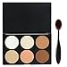 EVERMARKET Makeup Contour Kit Highlight and Bronzing Powder Palette - 6 Colors with Premium Oval Make Up Brush + 1PC Silica MakeUp Washing Brush