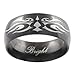 Stainless Steel High Polish Tribal Design Black Band