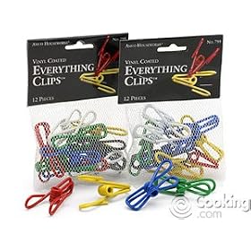 Vinyl Bag Clips Asst. Colors Set-12 by 