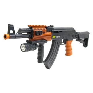 Spring Spec Ops AK-47 Assault Rifle FPS-250 Flashlight, Fore Grip, Collapsible Stock Airsoft Gun