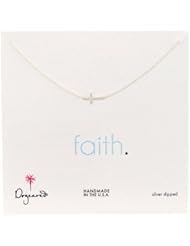 Dogeared "Faith" Sterling Silver Small Sideways Cross 18"