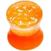 0 Gauge Orange Neon Glitter Saddle Plug