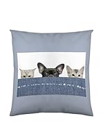 Naturals Funda De Cojín Cenefa Gatos (Multicolor)