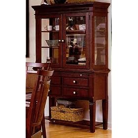 Ebonized Cherry Hutch And Buffet