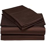 Pinzon 400-Thread-Count Pleated Hem  Egyptian Cotton Sateen Sheet Set - King, Truffle