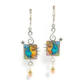 Sun & Moon Dangle Earrings #0844