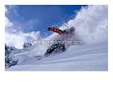 Snowboarder Carving Through Powder Snow, St. Anton Am Arlberg, Tirol, Austria Photographic Poster Print by Christian Aslund, 16x12