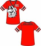 Georgia Bulldogs UGA Women's Jersey T-Shirt With Stripes
