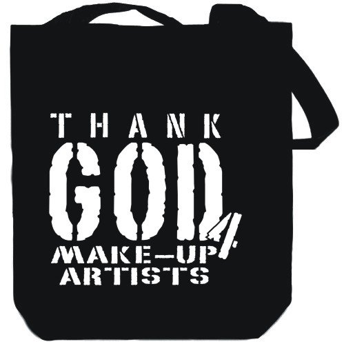 THANK GOD FOR Make-Up Artists Black Canvas Tote Bag Unisex