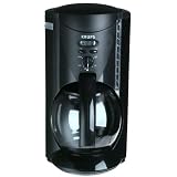 Krups 467-42 10-Cup Crystal Arome Time Coffee Maker, Black