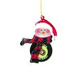 Pack of 4 NHL Ottawa Senators Hockey Puck Snowman Christmas Ornaments 2.75"