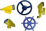 Swingset Accessories Pirate Pack Playset Toys Steering Wheel, Telescope, Periscope, Binoculars Swing Toys