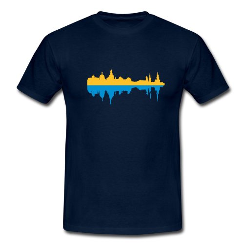 endlos-shirts.., Dresden Skyline 2farbig, Männer