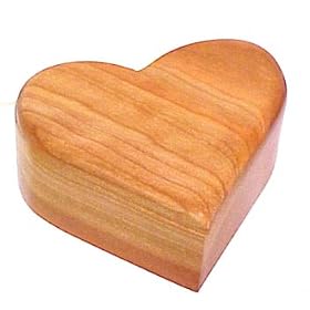 Hand Crafted Heart Jewelry Box - Cherry