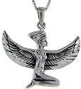 Sterling Silver Egyptian Goddess Isis. 1 1/8" (29 mm) long