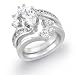 Bling Jewelry Sterling Silver Marquise Diamond CZ Engagement Wedding Ring Set